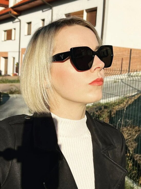 Prada Women Sunglasses Black Grey Cat Eye PR19ZSF 1AB5S0 NEW AUTHENTIC main image 6